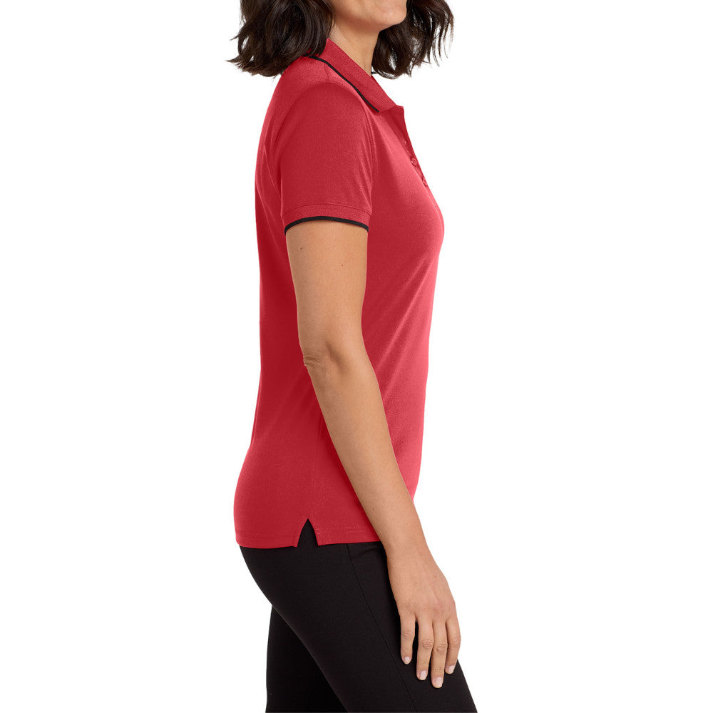 Women's Dry Zone UV Micro-Mesh Tipped Polo-Rich Red/ Deep Black