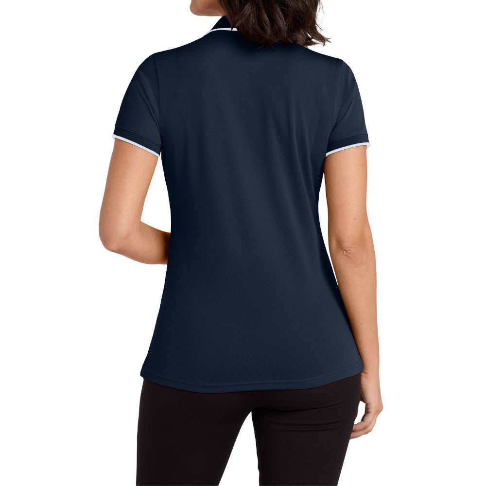 Women's Dry Zone UV Micro-Mesh Tipped Polo-River Blue Navy/ White