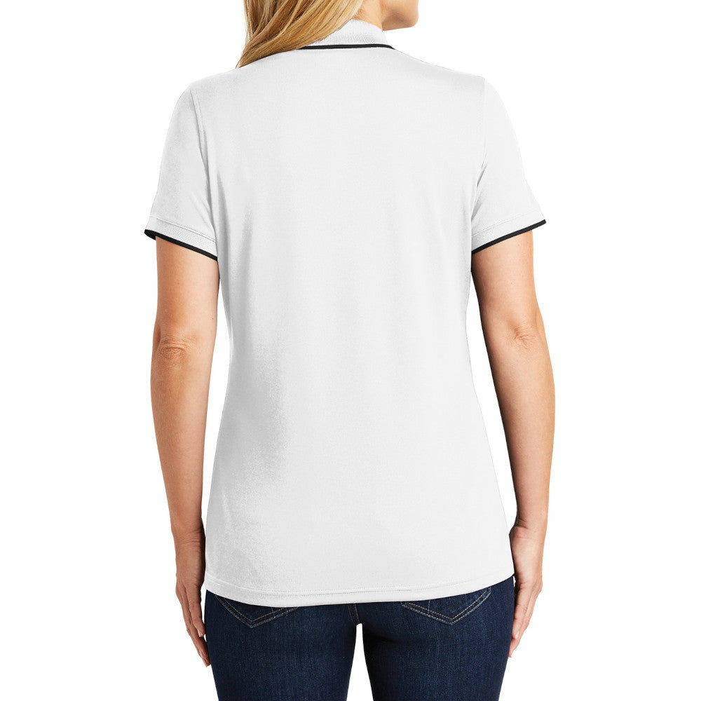Women's Dry Zone UV Micro-Mesh Tipped Polo-White/ Deep Black
