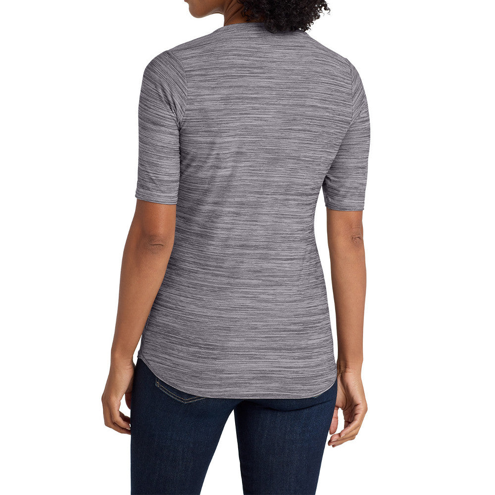 Women's Stretch Heather Moisture Wicking Open Neck Top