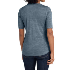 Women's Stretch Heather Moisture Wicking Open Neck Top