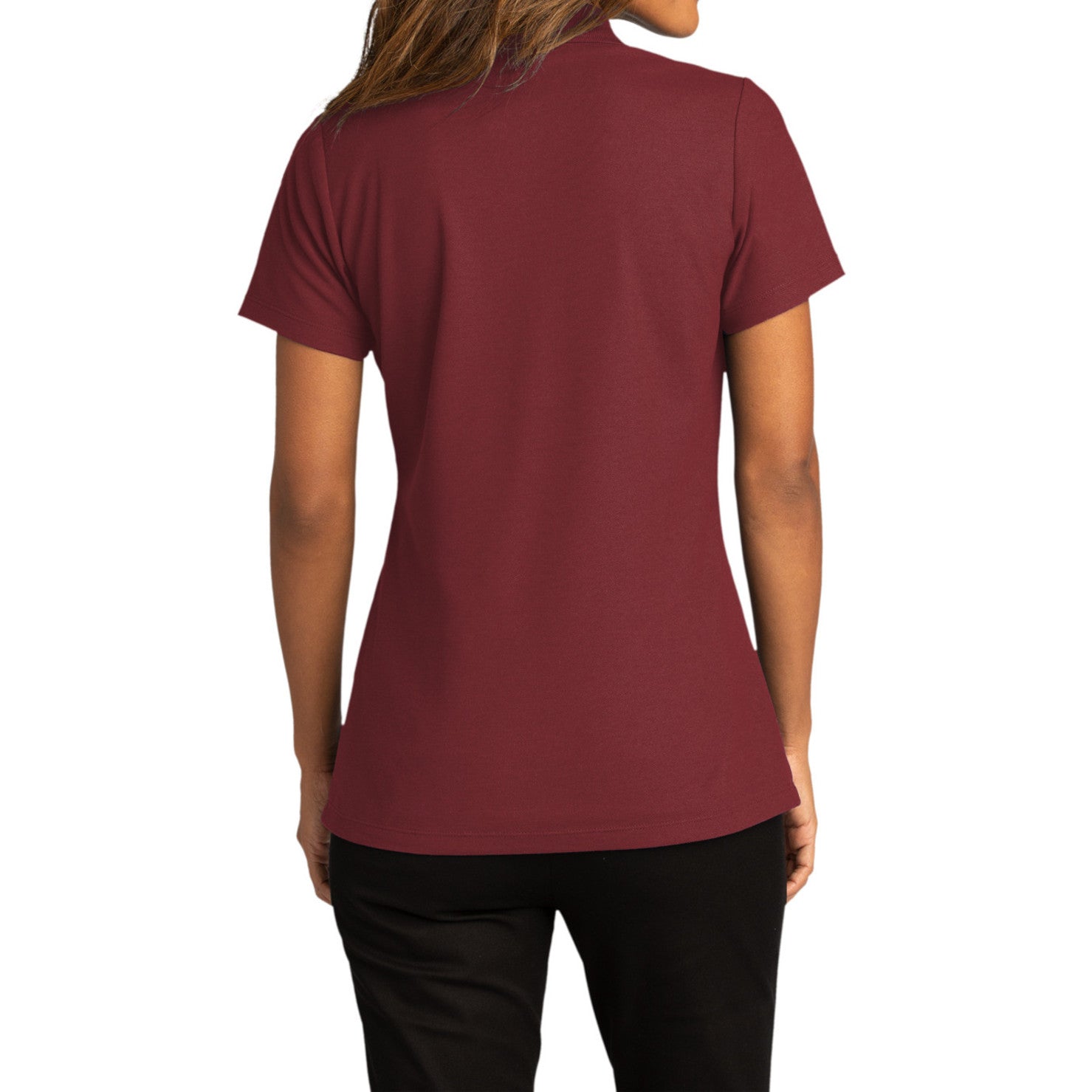 Womens Short Sleeve Easy Care SuperPro React Polo Shirt-Burgundy
