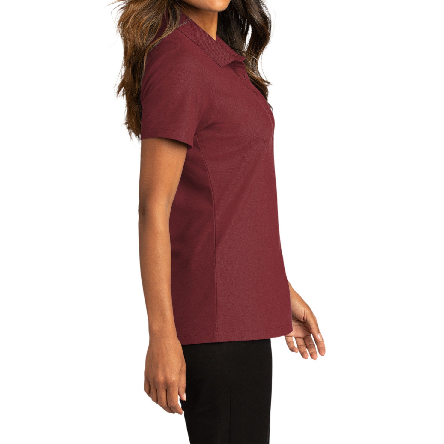 Womens Short Sleeve Easy Care SuperPro React Polo Shirt-Burgundy
