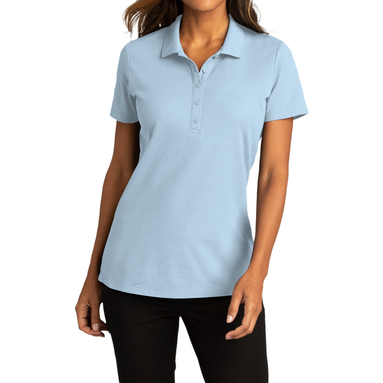 Womens Short Sleeve Easy Care SuperPro React Polo Shirt-Cloud Blue