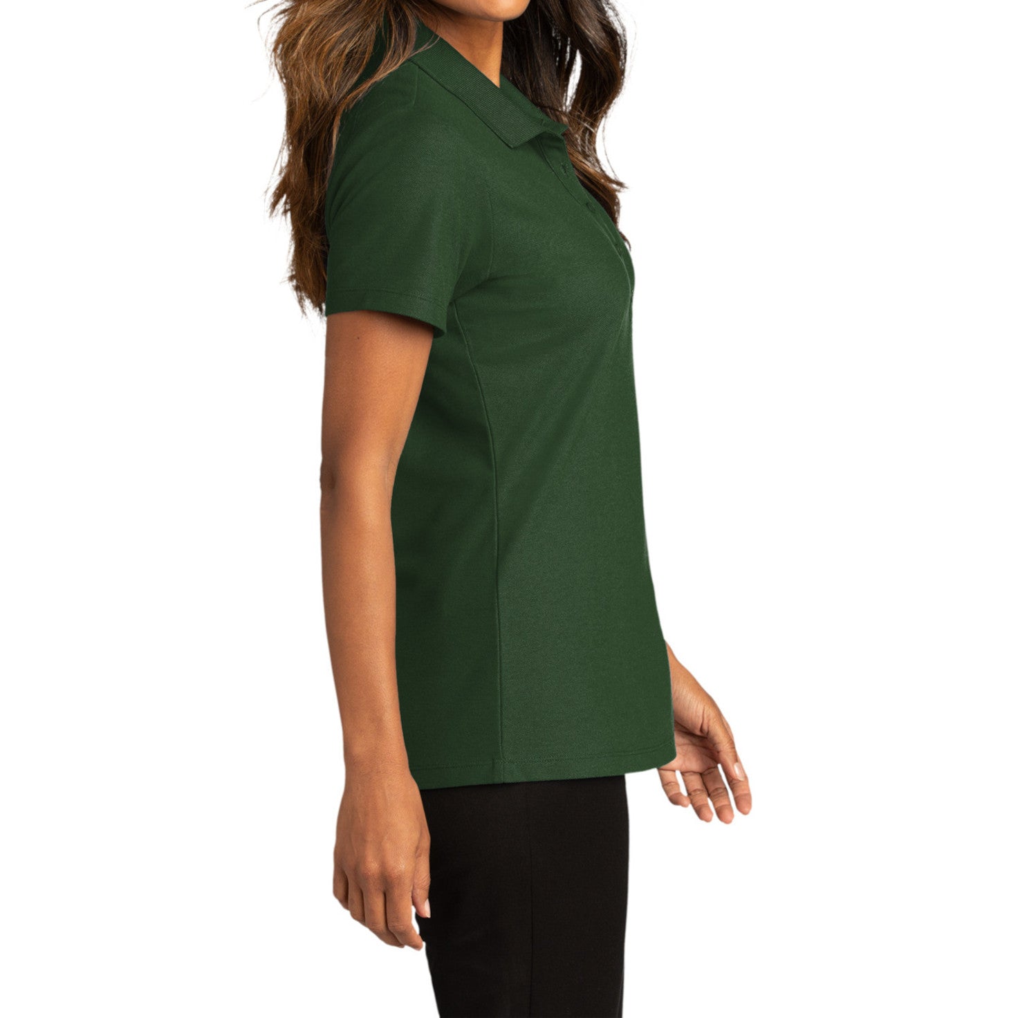 Womens Short Sleeve Easy Care SuperPro React Polo Shirt-Dark Green