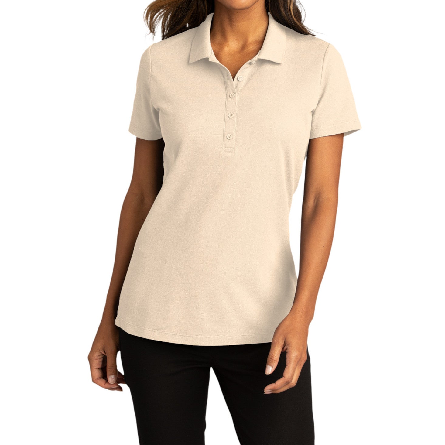 Womens Short Sleeve Easy Care SuperPro React Polo Shirt-Ecru