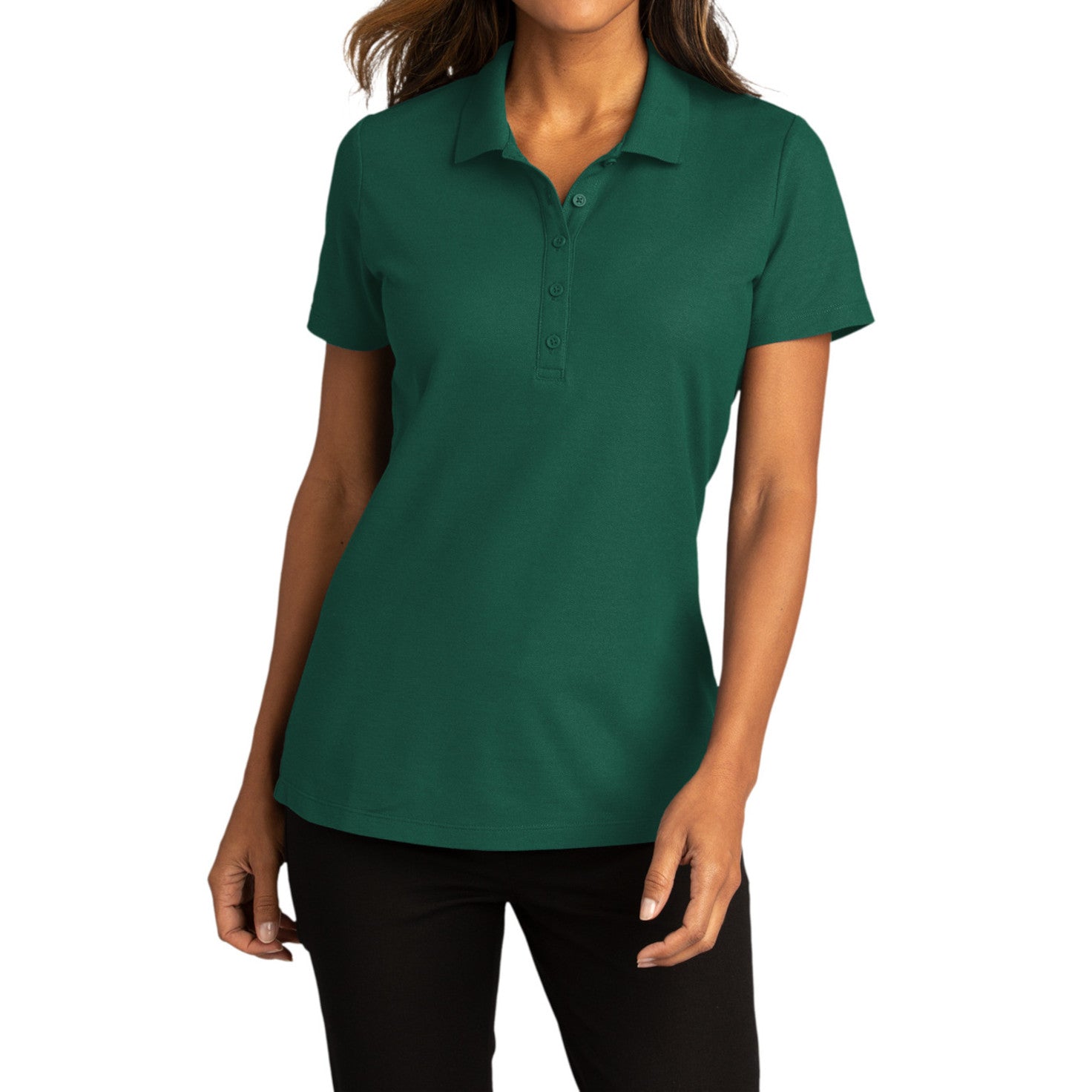Womens Short Sleeve Easy Care SuperPro React Polo Shirt-Marine Green
