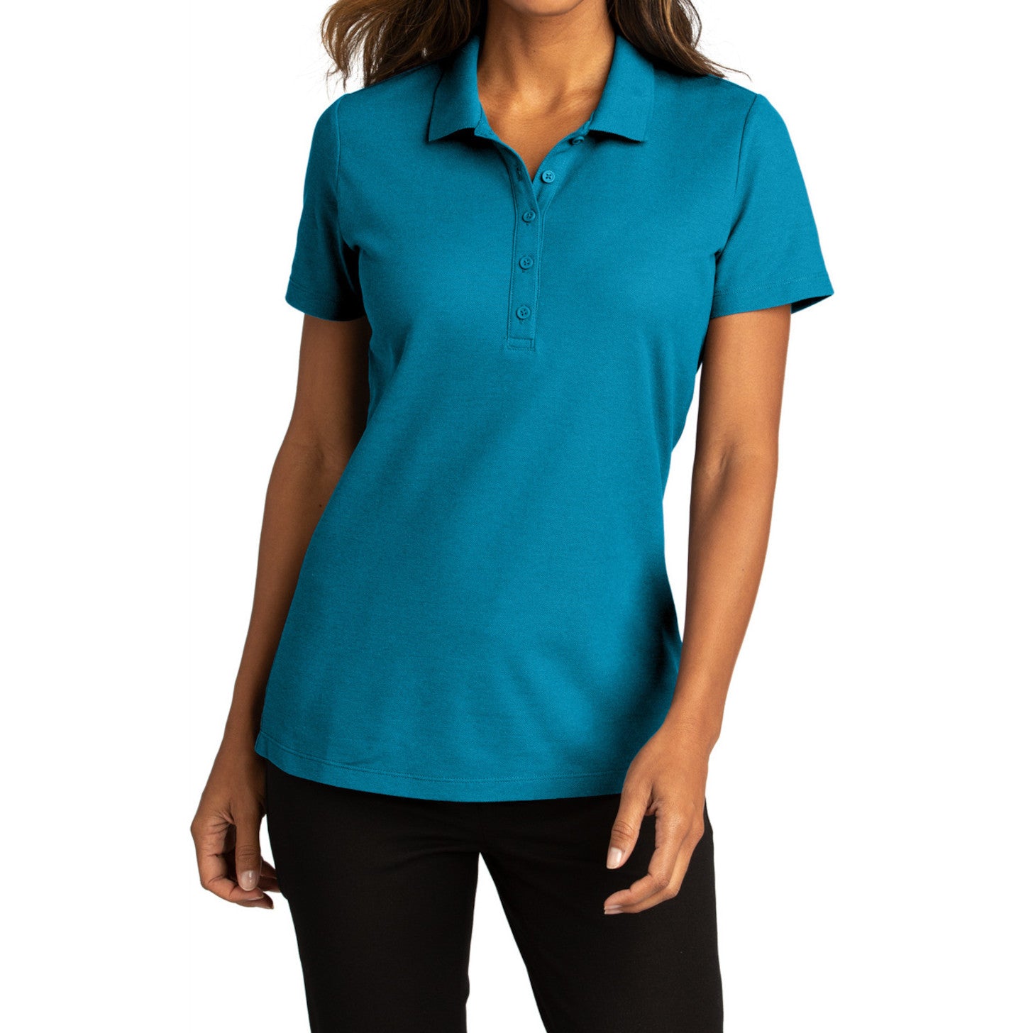 Womens Short Sleeve Easy Care SuperPro React Polo Shirt-Parcel Blue