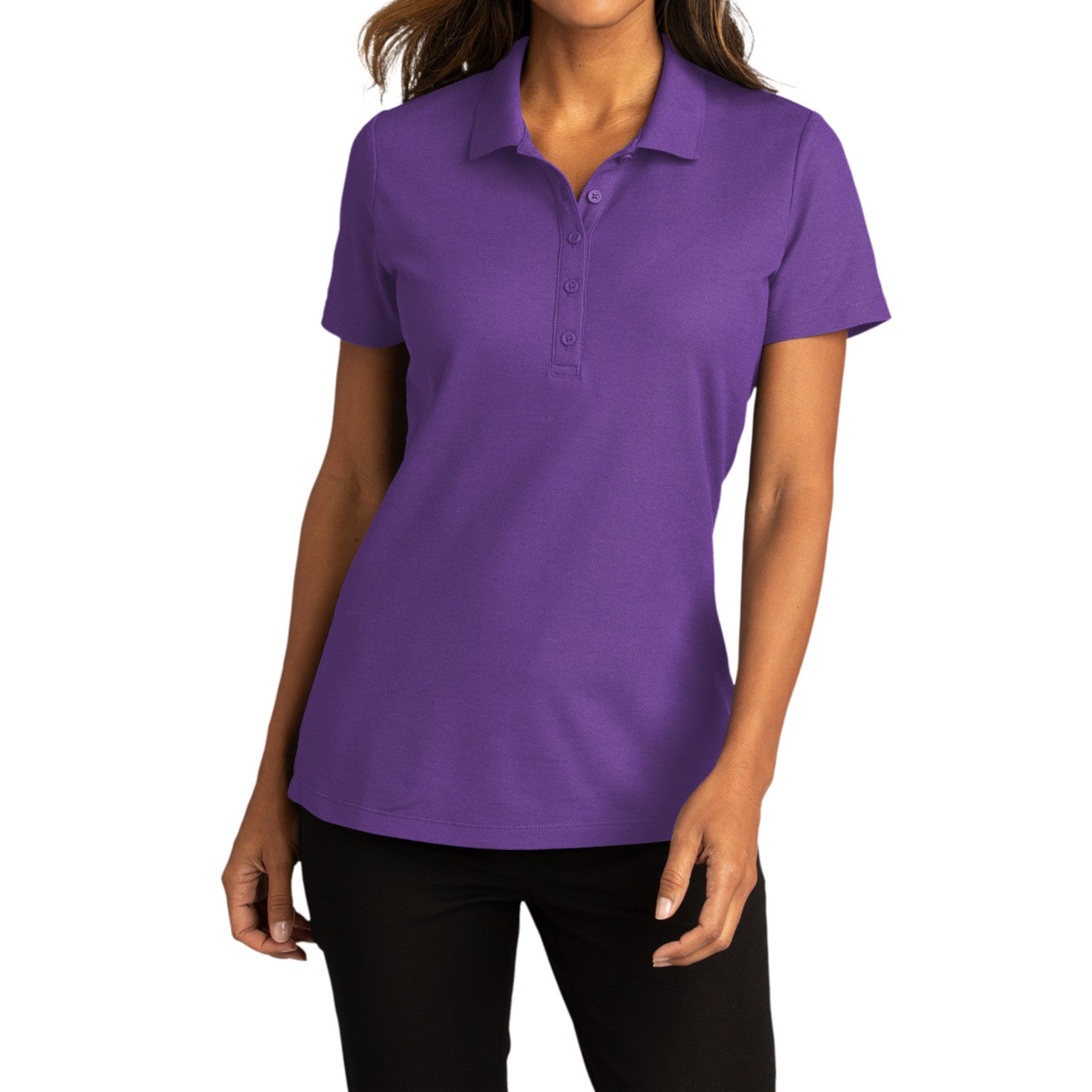 Womens Short Sleeve Easy Care SuperPro React Polo Shirt-Purple