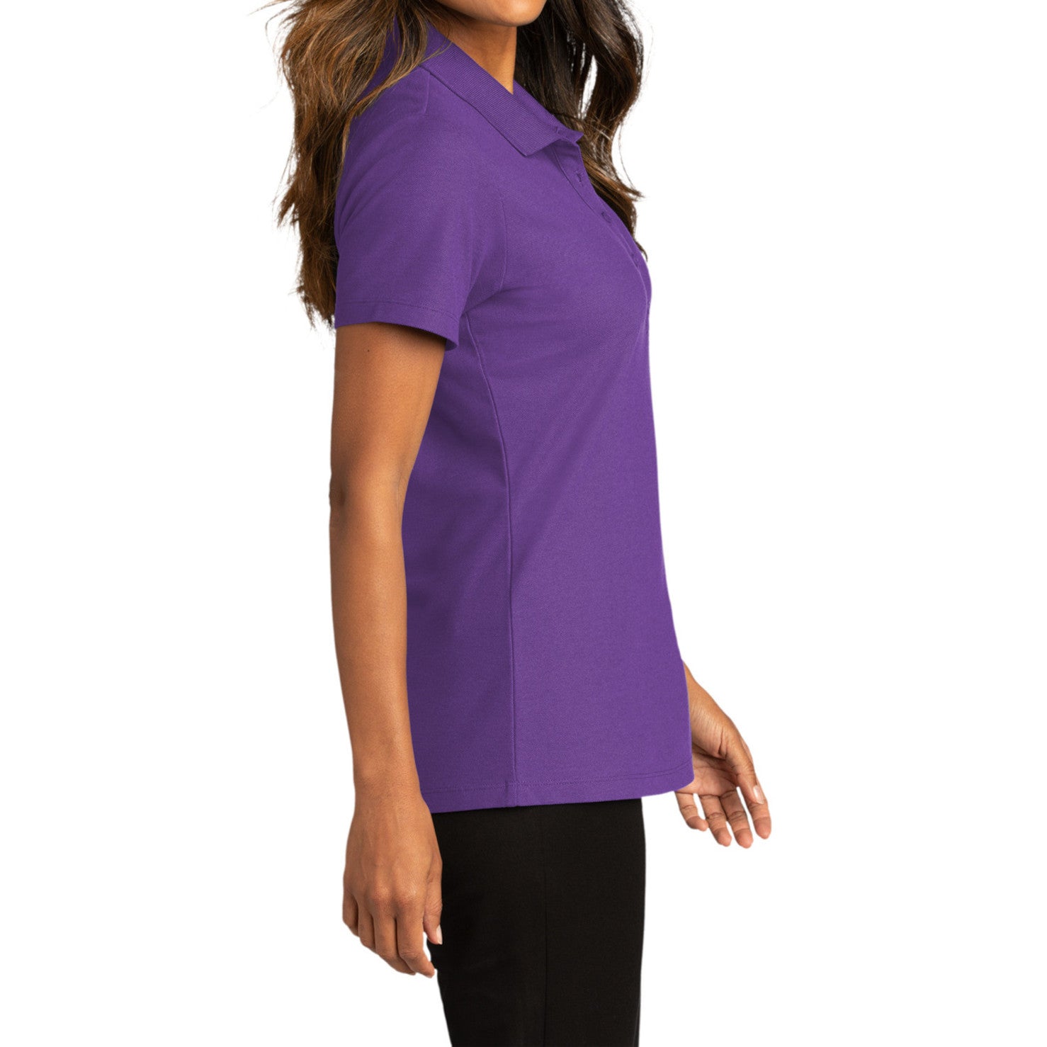 Womens Short Sleeve Easy Care SuperPro React Polo Shirt-Purple