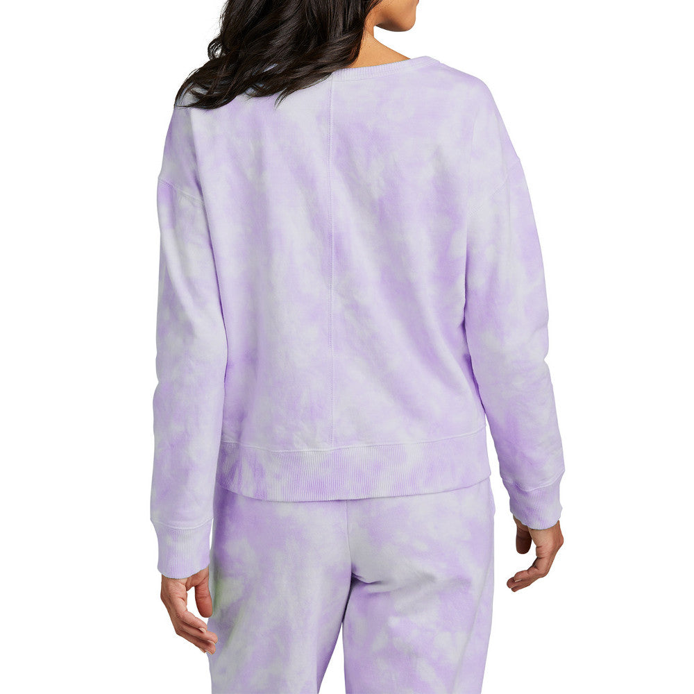 Women's Beach Wash Cloud Ultra-Soft Tie-Dye Pattern V-Neck Sweatshirt