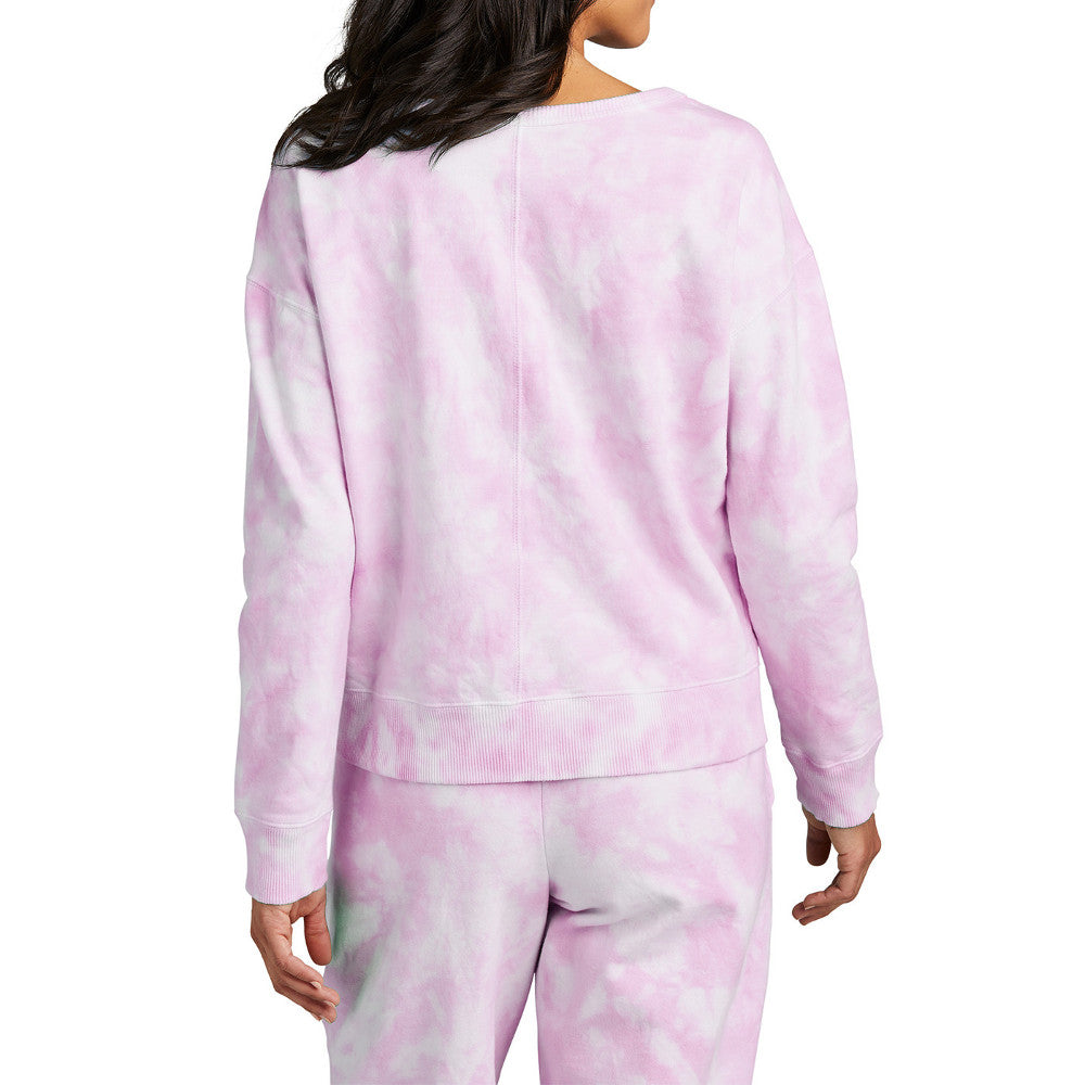 Women's Beach Wash Cloud Ultra-Soft Tie-Dye Pattern V-Neck Sweatshirt