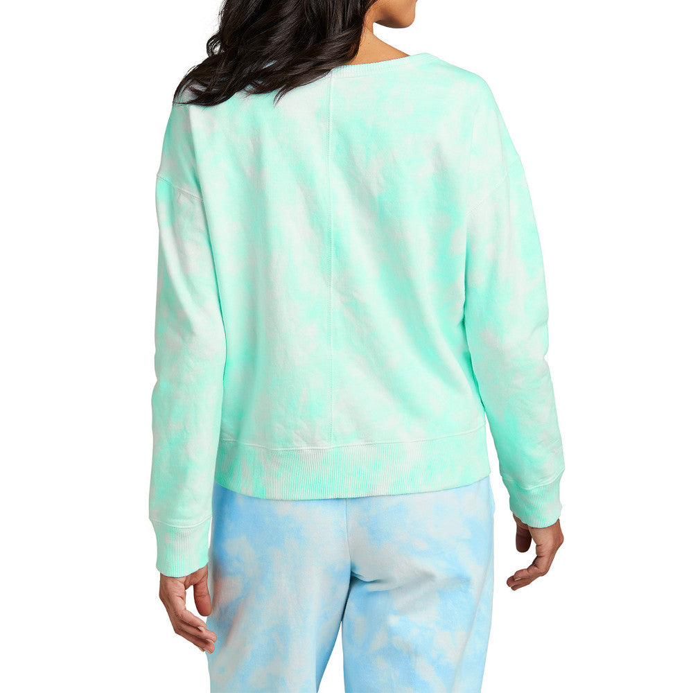 Women's Beach Wash Cloud Ultra-Soft Tie-Dye Pattern V-Neck Sweatshirt