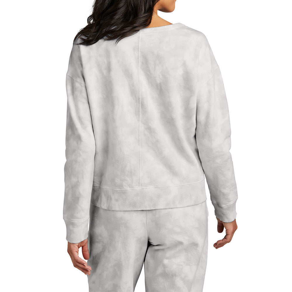 Women's Beach Wash Cloud Ultra-Soft Tie-Dye Pattern V-Neck Sweatshirt