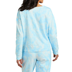Women's Beach Wash Cloud Ultra-Soft Tie-Dye Pattern V-Neck Sweatshirt