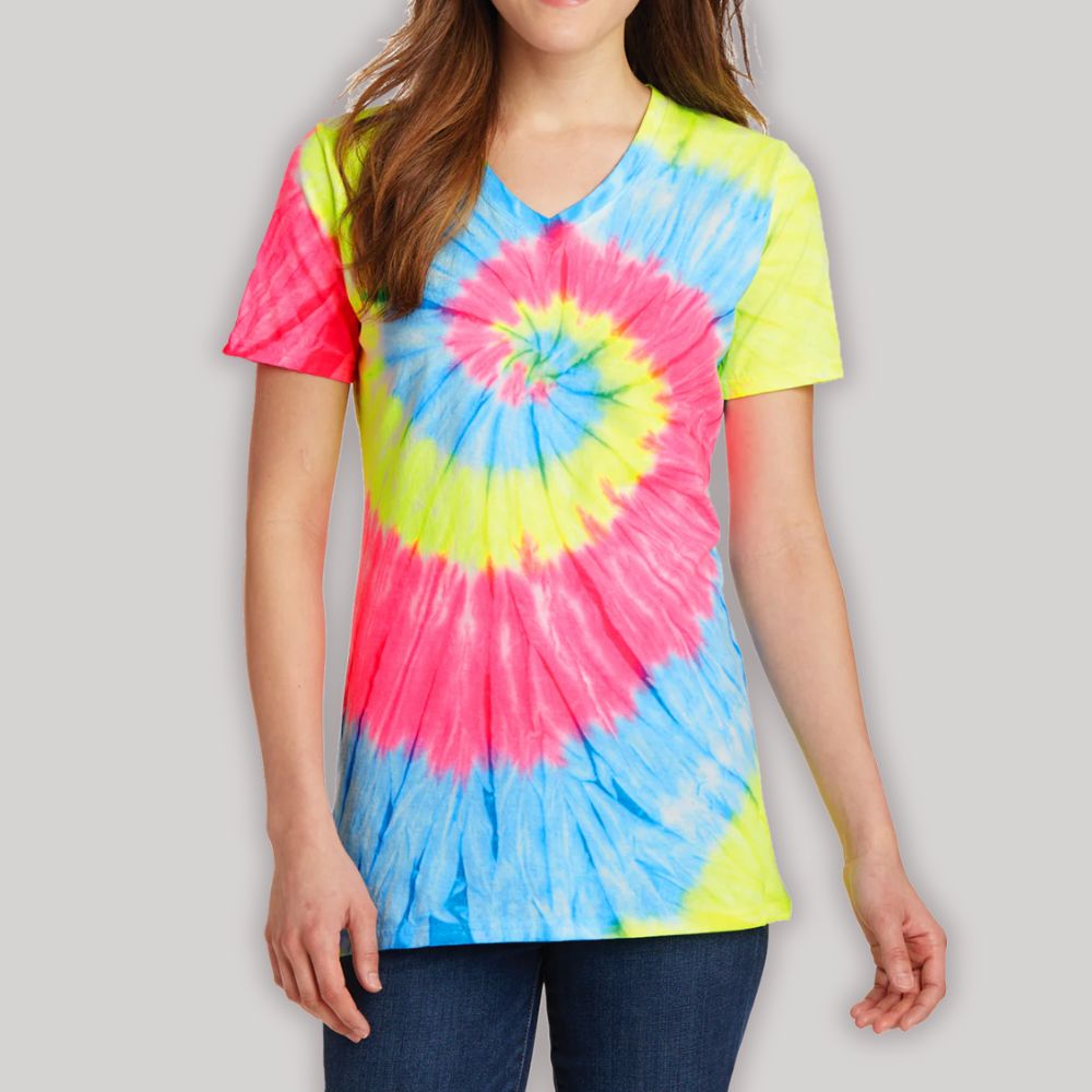 Womens Tie-Dye V-Neck Tee