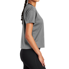 Women's PosiCharge Draft Crop Tee Moisture-Wicking Open-Mesh Cropped Fit-Dark Grey