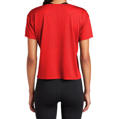 Women's PosiCharge Draft Crop Tee Moisture-Wicking Open-Mesh Cropped Fit-True Red