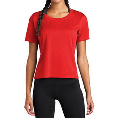 Women's PosiCharge Draft Crop Tee Moisture-Wicking Open-Mesh Cropped Fit-True Red