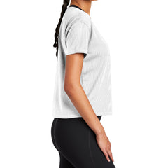 Women's PosiCharge Draft Crop Tee Moisture-Wicking Open-Mesh Cropped Fit-White