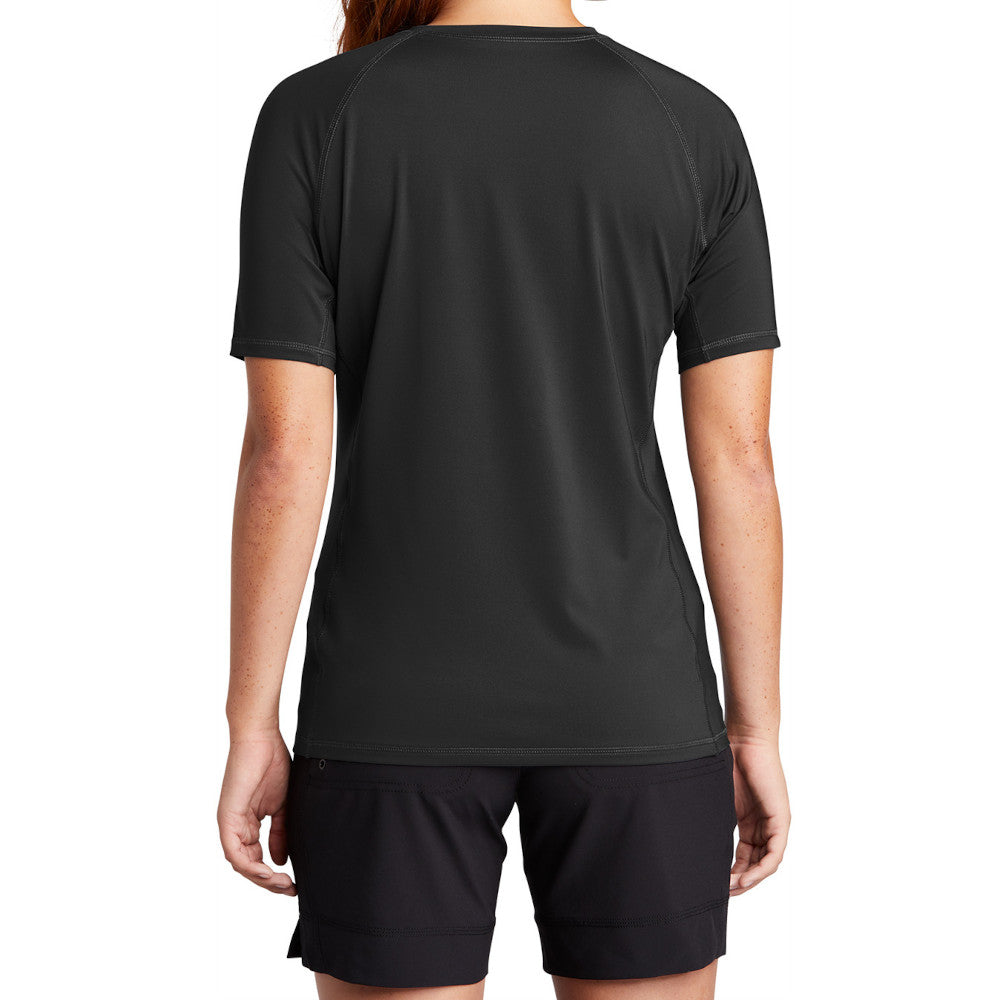 Women's Rashguard Tee UPF 50 Sun Protection Quick-Dry Stretch Jersey Breathable Swim Shirt-Black