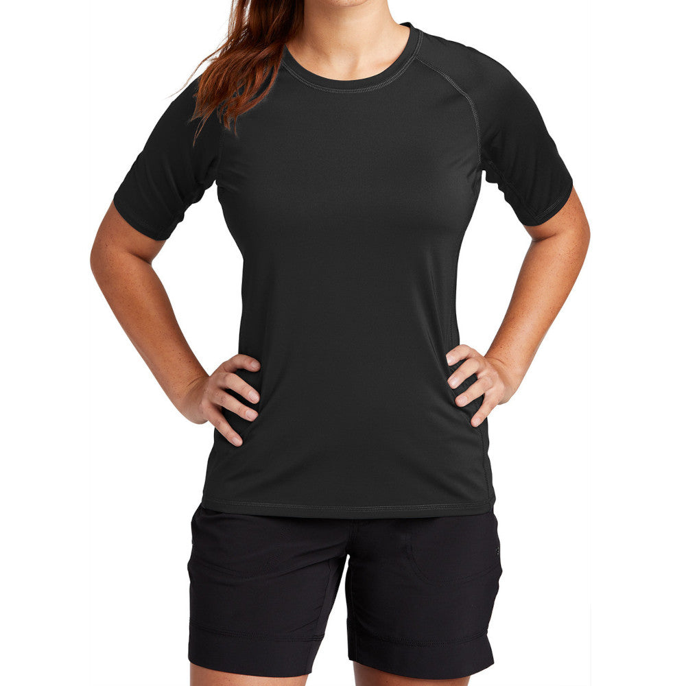Women's Rashguard Tee UPF 50 Sun Protection Quick-Dry Stretch Jersey Breathable Swim Shirt-Black