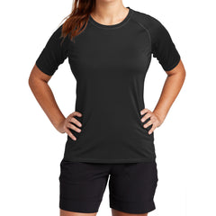 Women's Rashguard Tee UPF 50 Sun Protection Quick-Dry Stretch Jersey Breathable Swim Shirt-Black