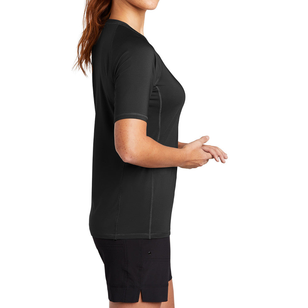 Women's Rashguard Tee UPF 50 Sun Protection Quick-Dry Stretch Jersey Breathable Swim Shirt-Black