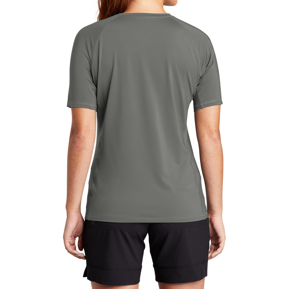 Women's Rashguard Tee UPF 50 Sun Protection Quick-Dry Stretch Jersey Breathable Swim Shirt-Dark Smoke Grey