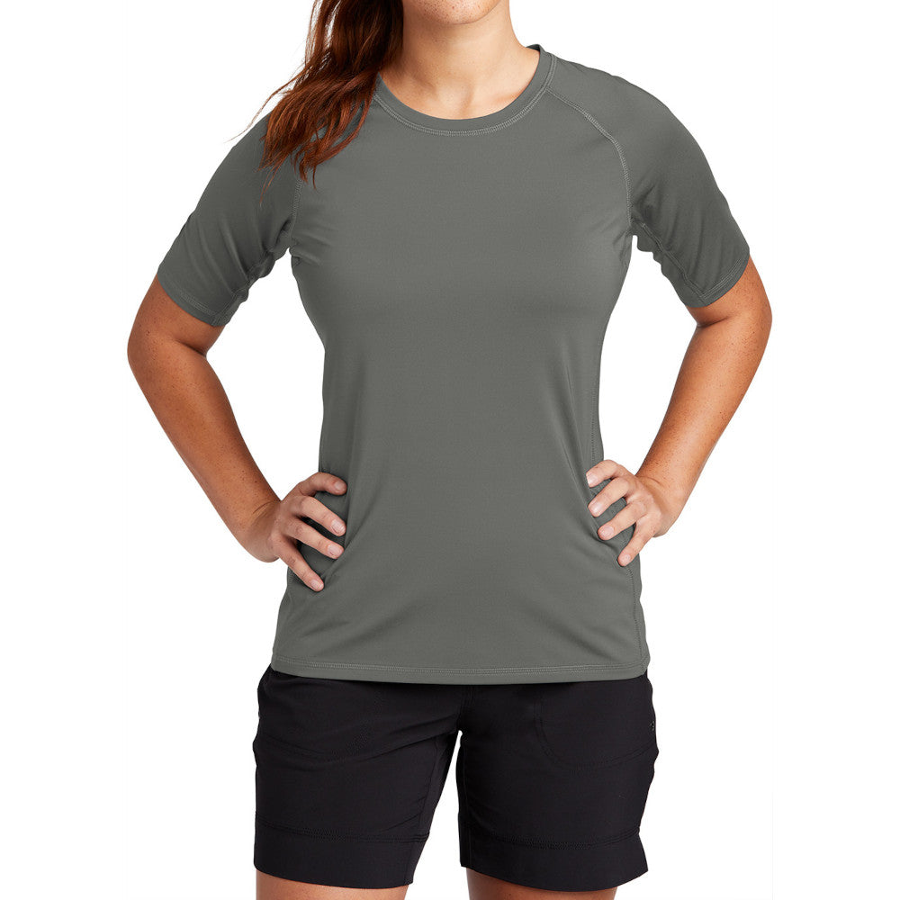 Women's Rashguard Tee UPF 50 Sun Protection Quick-Dry Stretch Jersey Breathable Swim Shirt-Dark Smoke Grey