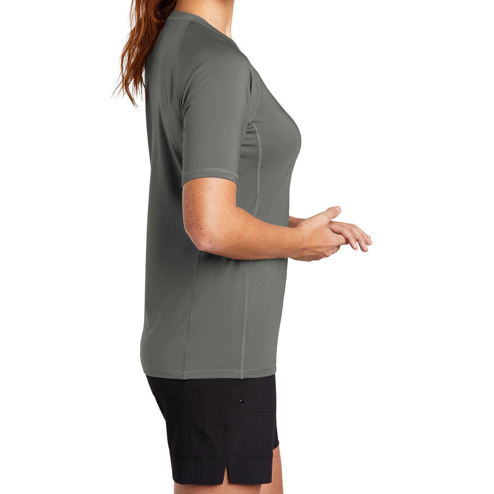 Women's Rashguard Tee UPF 50 Sun Protection Quick-Dry Stretch Jersey Breathable Swim Shirt-Dark Smoke Grey