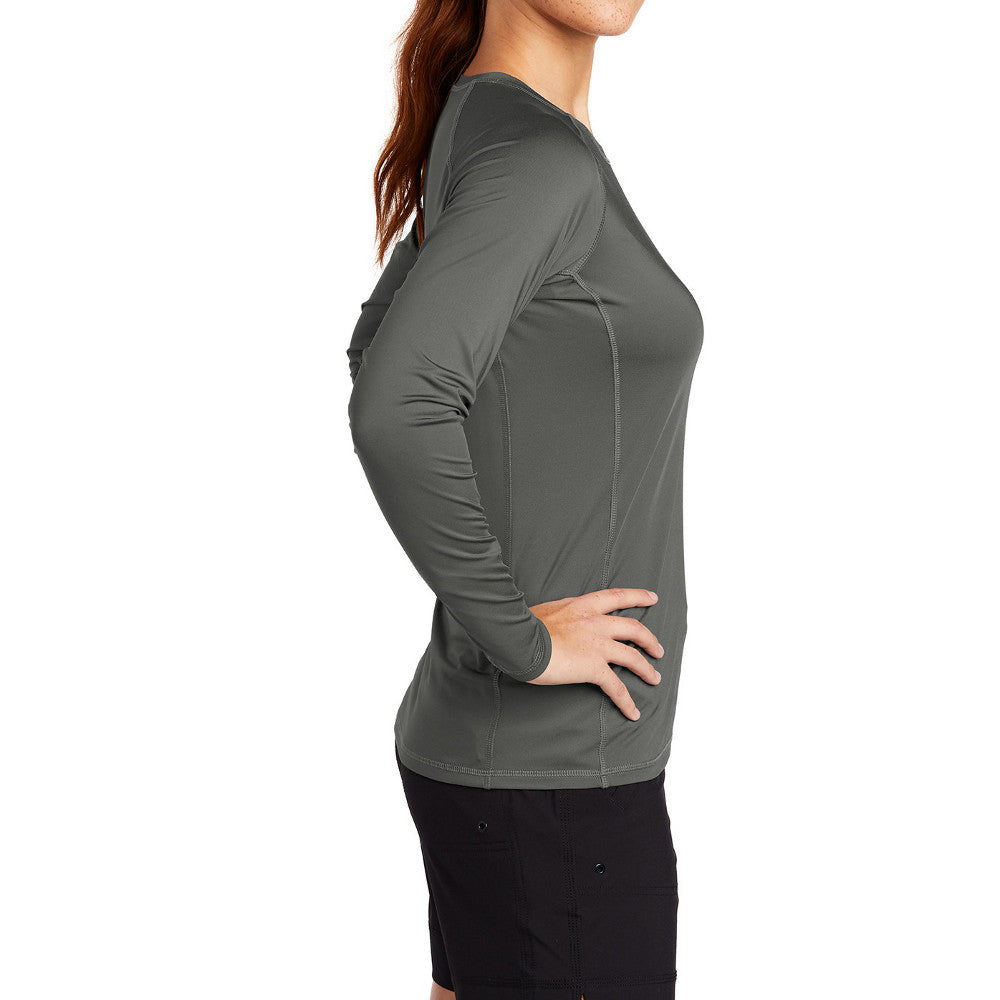 Women's UV Protection, Quick-Dry, Stretch Fit , PosiCharge Technology Long Sleeve Rashguard Tee