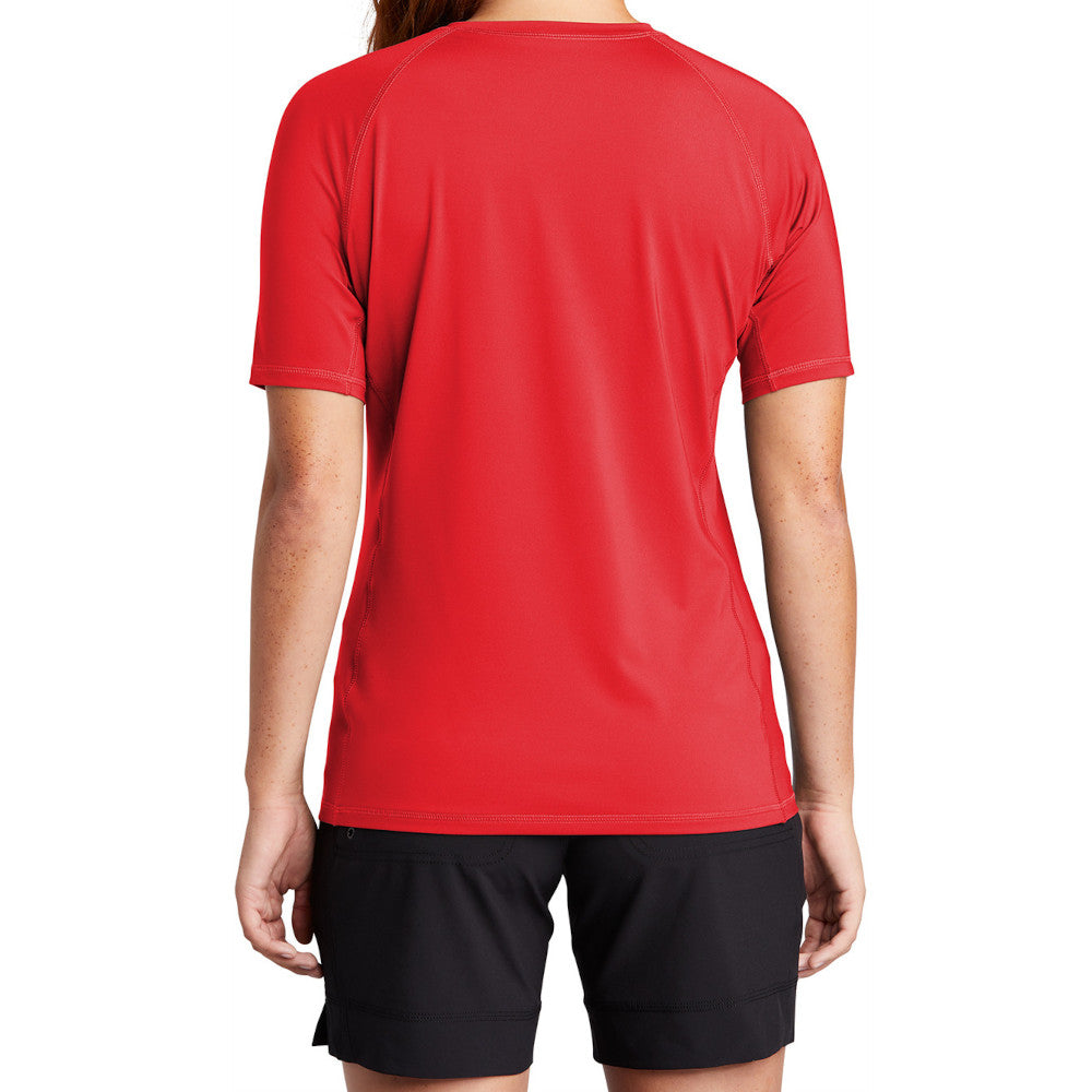 Women's Rashguard Tee UPF 50 Sun Protection Quick-Dry Stretch Jersey Breathable Swim Shirt-True Red