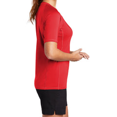 Women's Rashguard Tee UPF 50 Sun Protection Quick-Dry Stretch Jersey Breathable Swim Shirt-True Red
