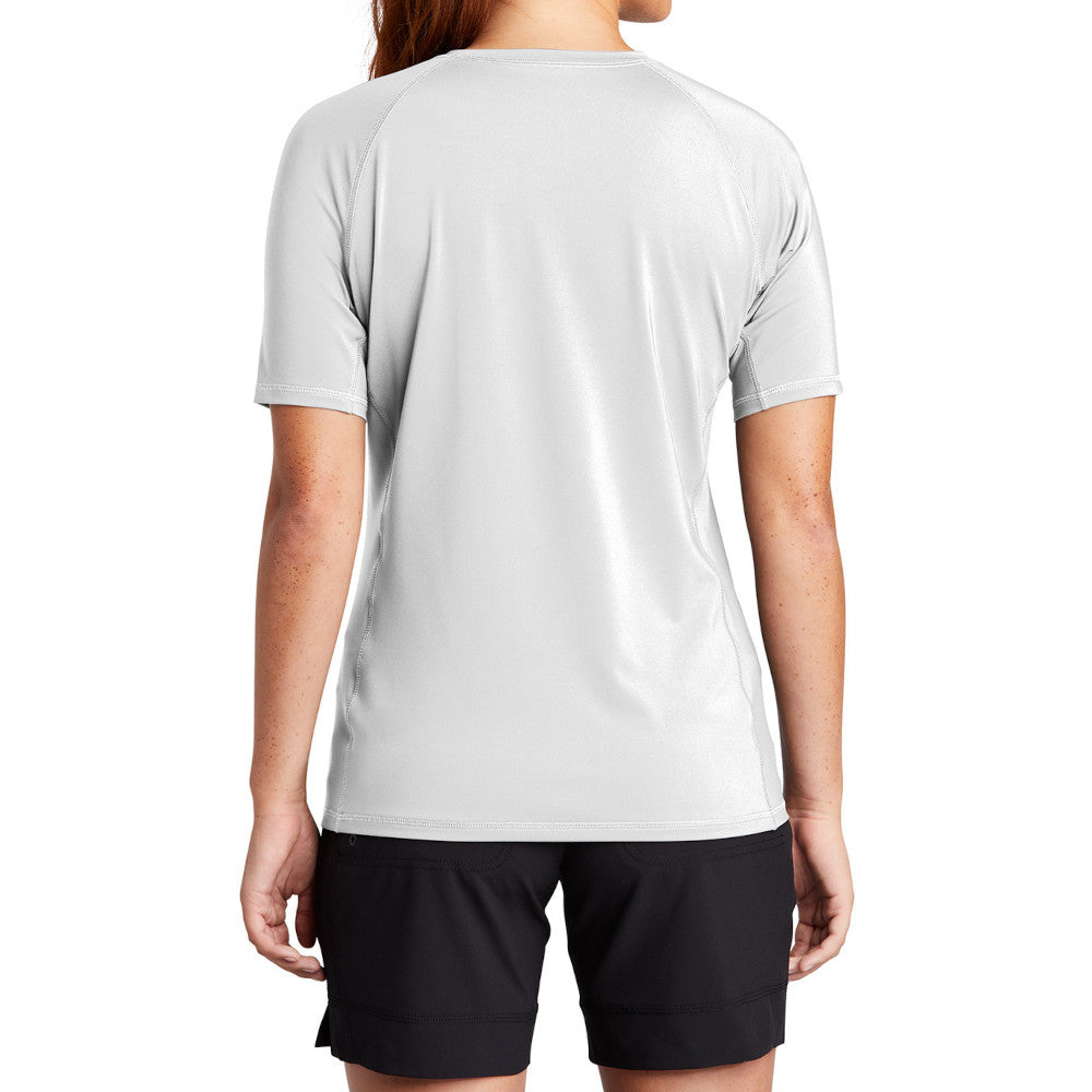 Women's Rashguard Tee UPF 50 Sun Protection Quick-Dry Stretch Jersey Breathable Swim Shirt-White