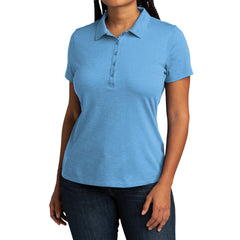 Women's PosiCharge Strive Polo Moisture-Wicking Soft Slub Cotton-Poly Blend 5-Button Placket
