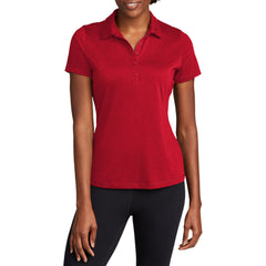 Women's PosiCharge Strive Polo Moisture-Wicking Soft Slub Cotton-Poly Blend 5-Button Placket