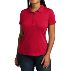 Women's PosiCharge Strive Polo Moisture-Wicking Soft Slub Cotton-Poly Blend 5-Button Placket