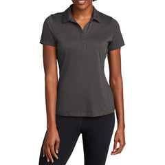 Women's PosiCharge Strive Polo Moisture-Wicking Soft Slub Cotton-Poly Blend 5-Button Placket