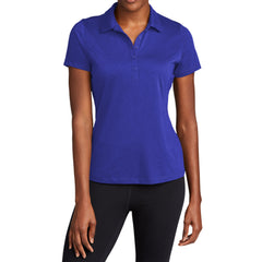 Women's PosiCharge Strive Polo Moisture-Wicking Soft Slub Cotton-Poly Blend 5-Button Placket