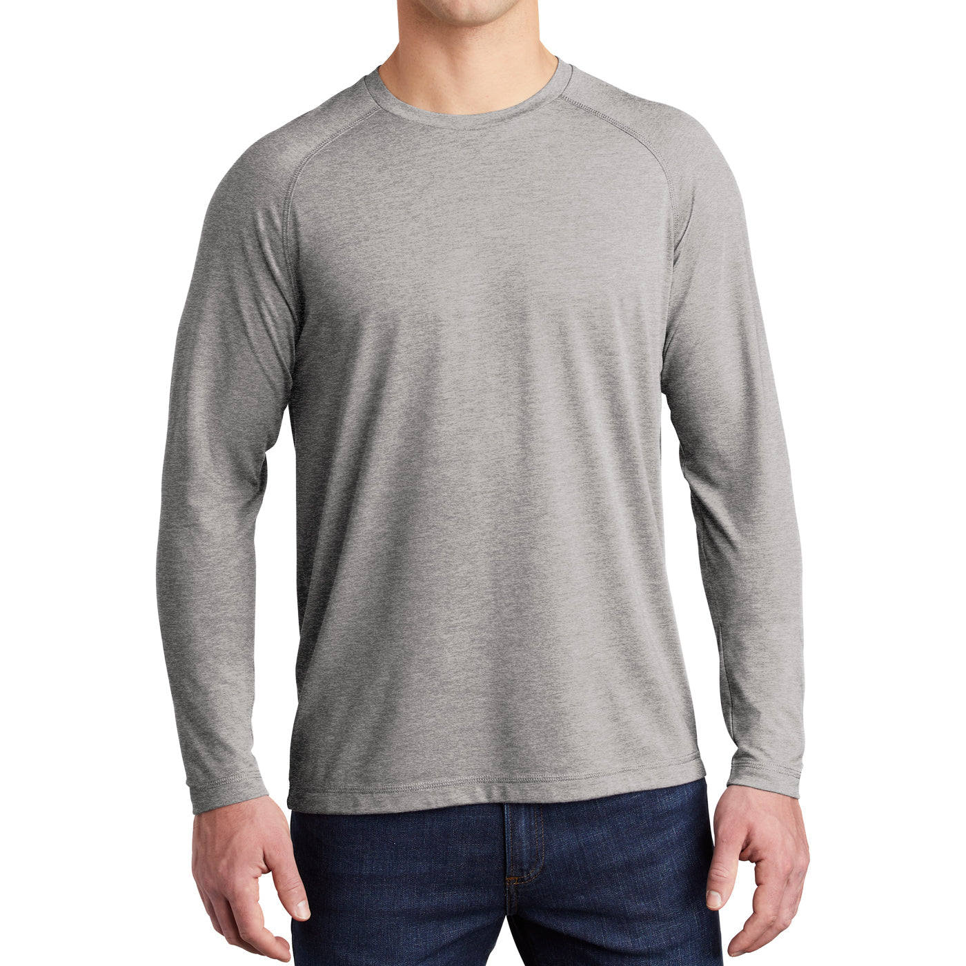 Men's Tri-Blend Long Sleeve Wicking Raglan Tee for Active Comfort