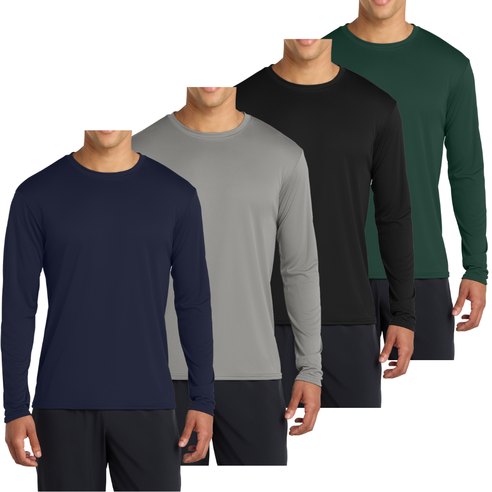 4-Pack Long Sleeve Quick-Dry Moisture Wicking Sun Protection T-shirts