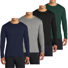 4-Pack Long Sleeve Quick-Dry Moisture Wicking Sun Protection T-shirts