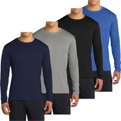 4-Pack Long Sleeve Quick-Dry Moisture Wicking Sun Protection T-shirts