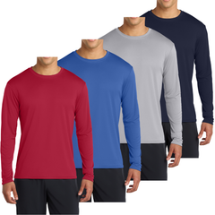 4-Pack Long Sleeve Quick-Dry Moisture Wicking Sun Protection T-shirts