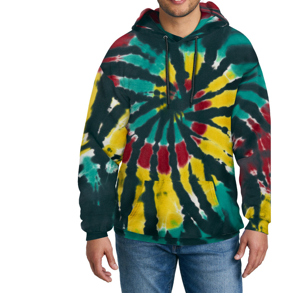 Men's Tie-Dye Pullover Vibrant & Comfortable Hooded Sweatshirt