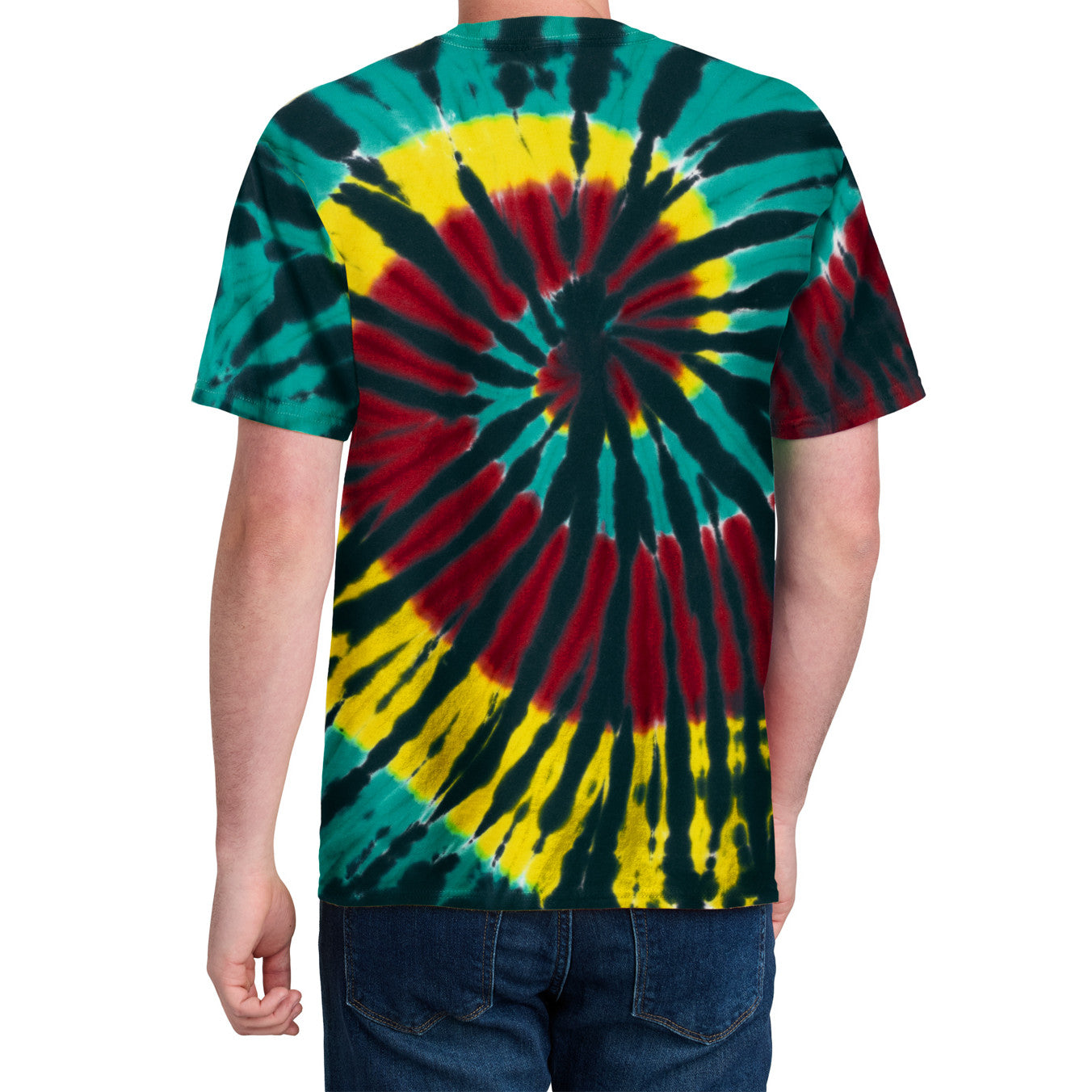 Men's Tie-Dye Tee - Island Spiral - Back