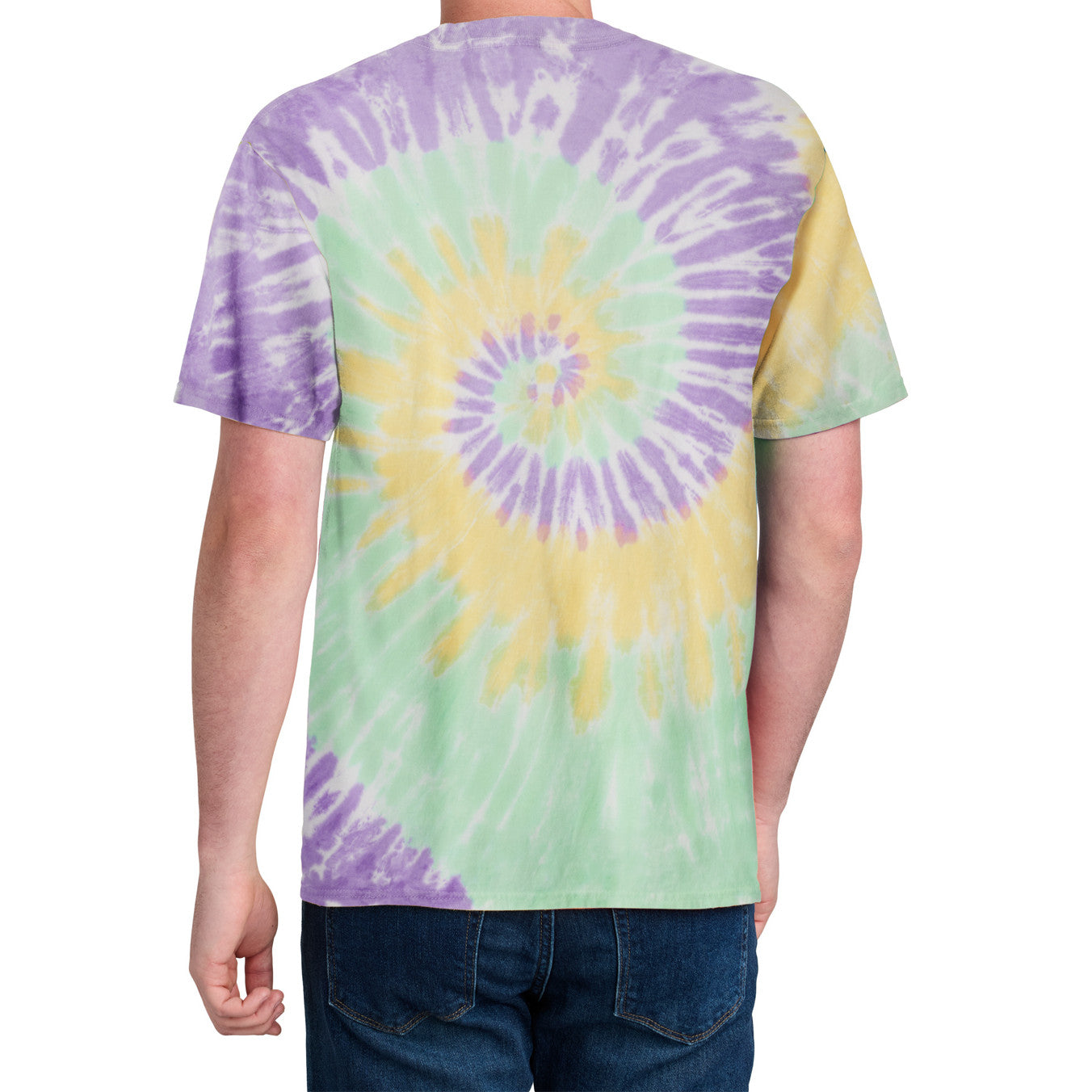 Men's Tie-Dye Tee - Mint Rainbow - Back