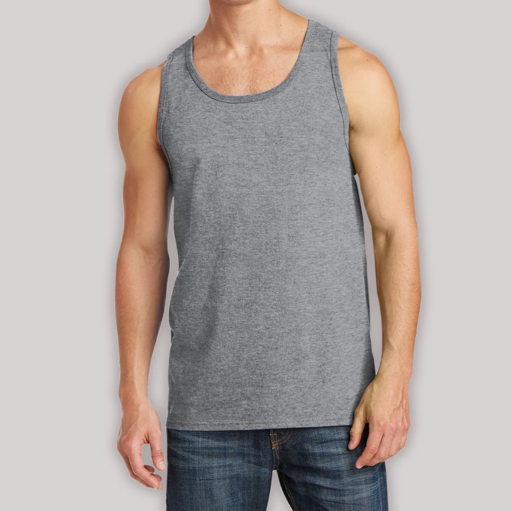 Mens Solid Cotton Tank Top Sleeveless Tee Shirt for Sports, Gym, Fitness, Beach