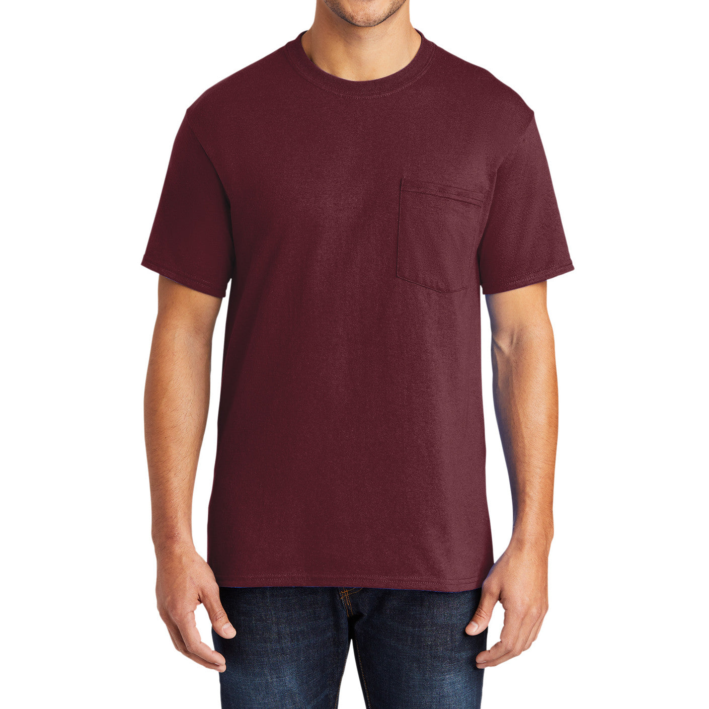 Men's 50/50 Cotton/Poly Tall Core Blend Pocket T-Shirt
